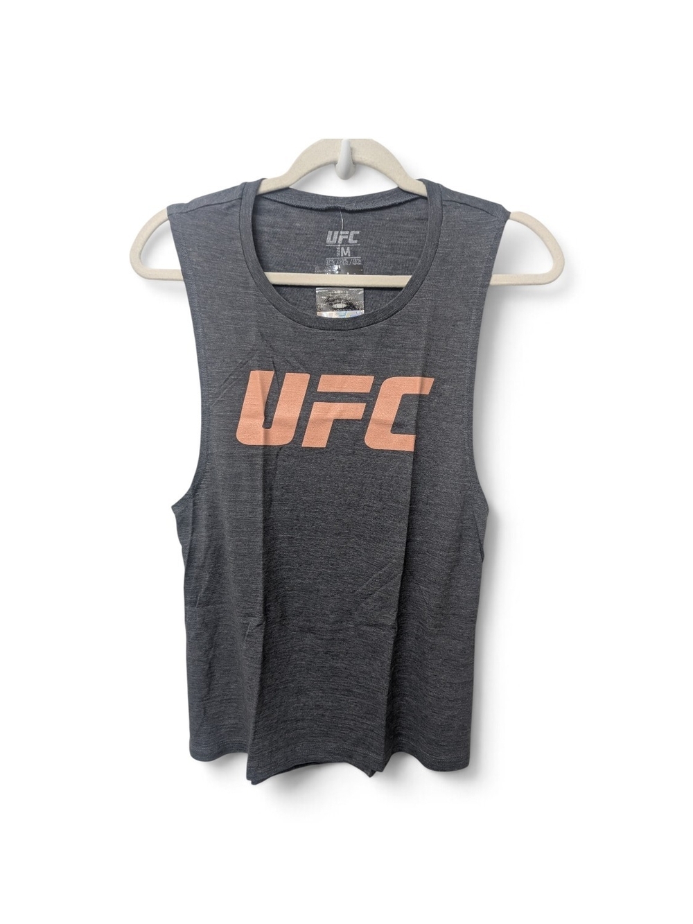 UFC Women's Sleeveless Logo Tank Top - Charcoal with Logo